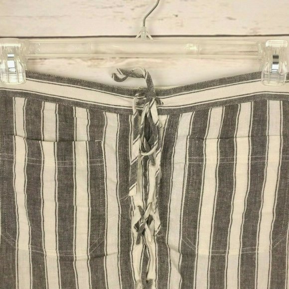Madewell Lace-up Striped Linen Blend Skirt - Picture 3 of 5